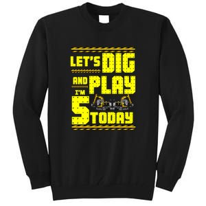 5th Birthday Construction Tall Sweatshirt