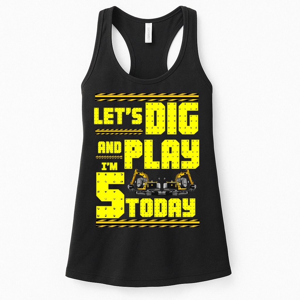 5th Birthday Construction Womens Tank Top