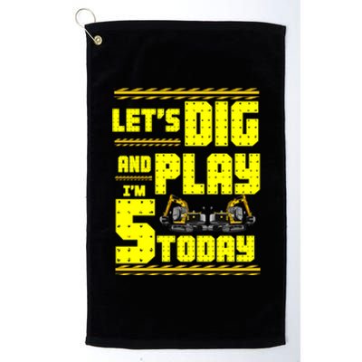 5th Birthday Construction Platinum Collection Golf Towel