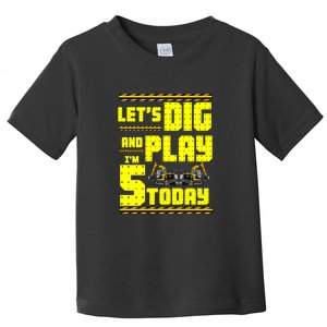 5th Birthday Construction Toddler T-Shirt