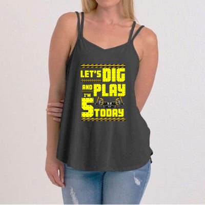 5th Birthday Construction Women's Strappy Tank