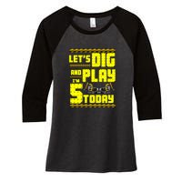 5th Birthday Construction Women's Tri-Blend 3/4-Sleeve Raglan Shirt