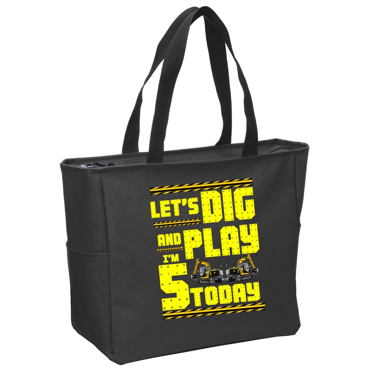 5th Birthday Construction Zip Tote Bag