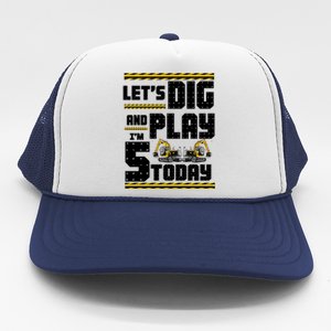 5th Birthday Construction Trucker Hat