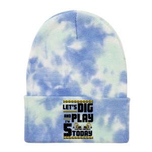 5th Birthday Construction Tie Dye 12in Knit Beanie