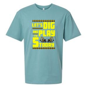 5th Birthday Construction Sueded Cloud Jersey T-Shirt