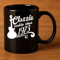 50th Birthday Classic Rockin Since 1973 11oz C Handle Ceramic Mug
