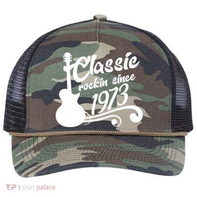 50th Birthday Classic Rockin Since 1973 Retro Rope Trucker Hat Cap