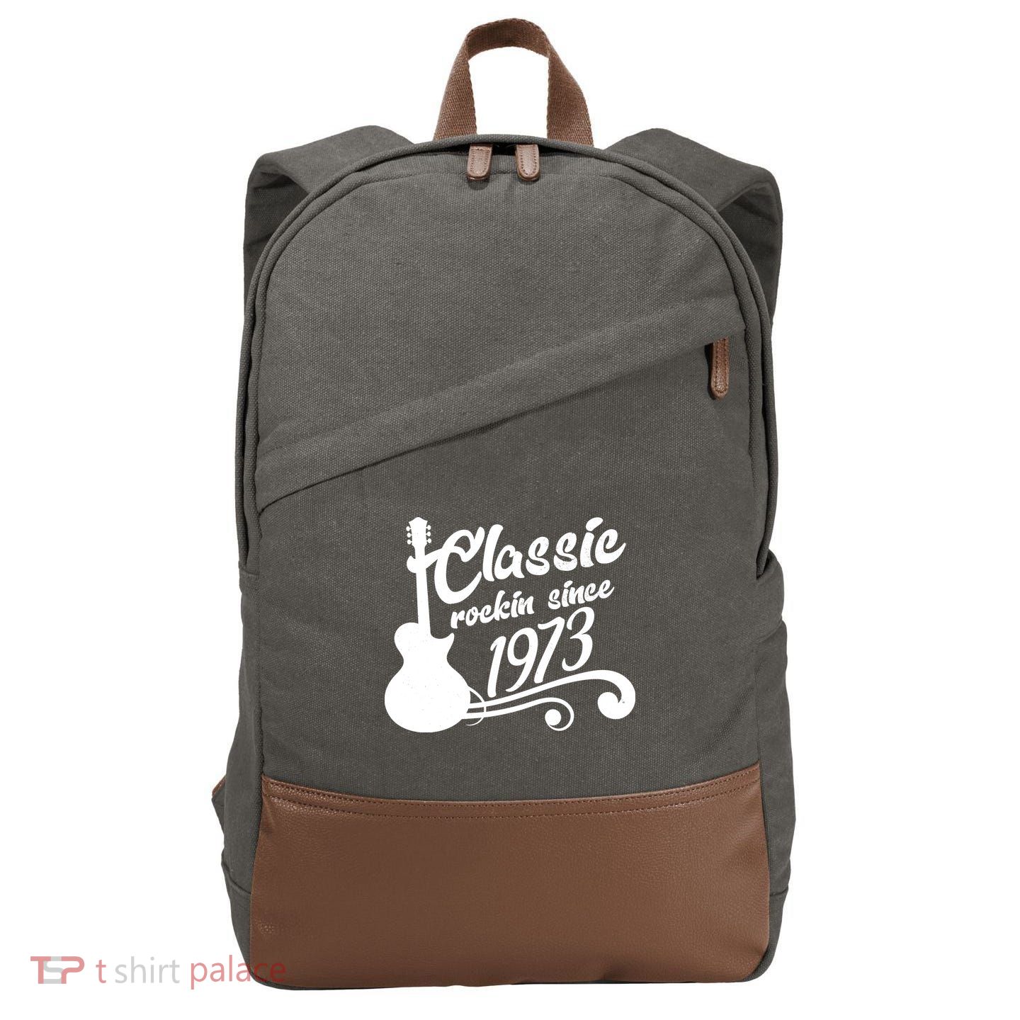 50th Birthday Classic Rockin Since 1973 Cotton Canvas Backpack