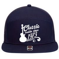 50th Birthday Classic Rockin Since 1973 7 Panel Mesh Trucker Snapback Hat