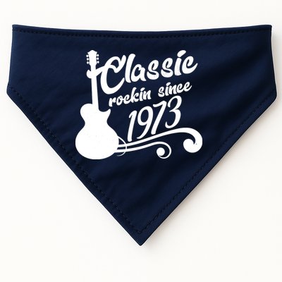 50th Birthday Classic Rockin Since 1973 USA-Made Doggie Bandana