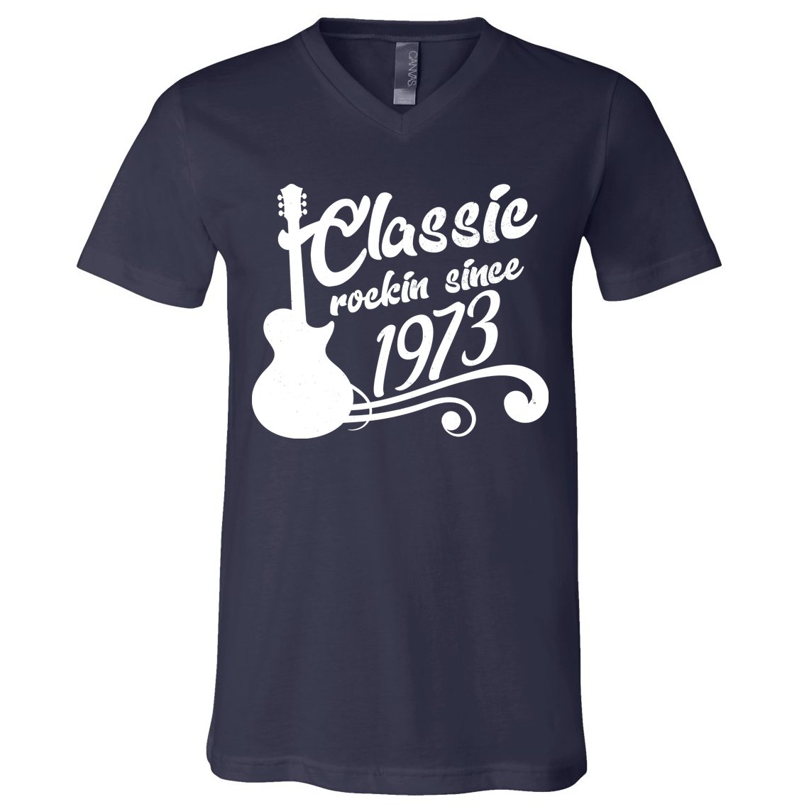 50th Birthday Classic Rockin Since 1973 V-Neck T-Shirt