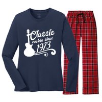 50th Birthday Classic Rockin Since 1973 Women's Long Sleeve Flannel Pajama Set 