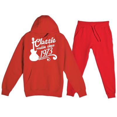 50th Birthday Classic Rockin Since 1973 Premium Hooded Sweatsuit Set