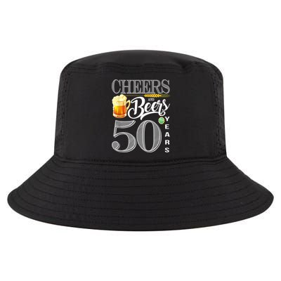 50th Birthday Cheers And Beers To 50 Years Cool Comfort Performance Bucket Hat