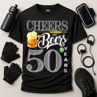 50th Birthday Cheers And Beers To 50 Years Cooling Performance Crew T-Shirt