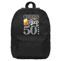 50th Birthday Cheers And Beers To 50 Years 16 in Basic Backpack