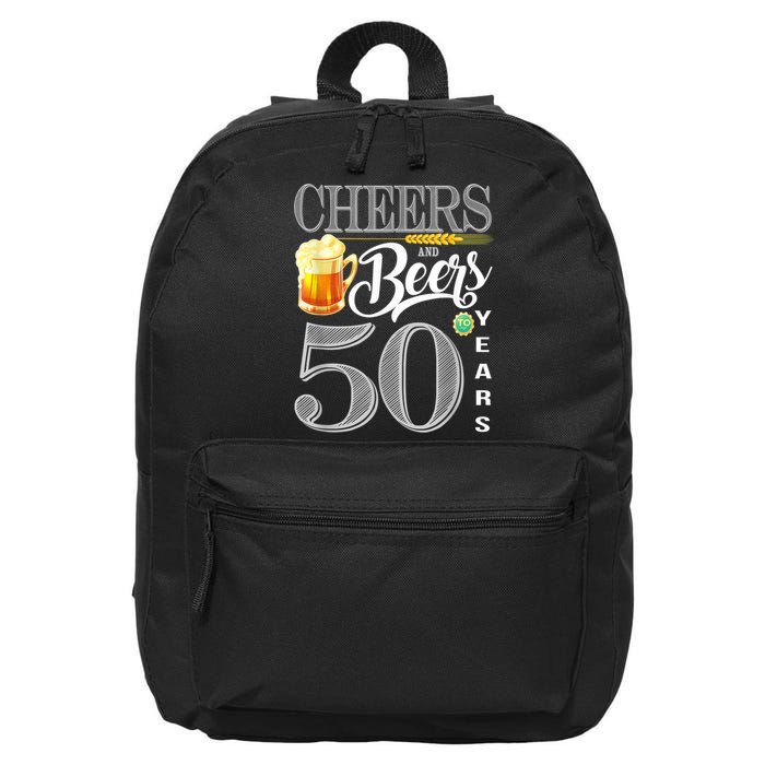 50th Birthday Cheers And Beers To 50 Years 16 in Basic Backpack