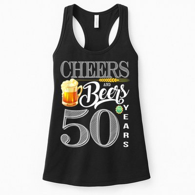 50th Birthday Cheers And Beers To 50 Years Womens Tank Top