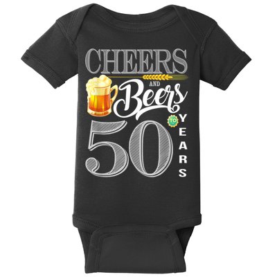 50th Birthday Cheers And Beers To 50 Years Baby Bodysuit
