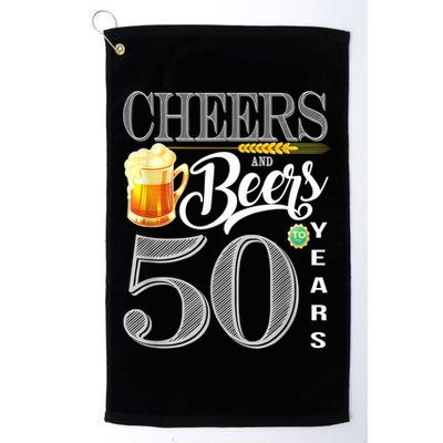 50th Birthday Cheers And Beers To 50 Years Golf Towel
