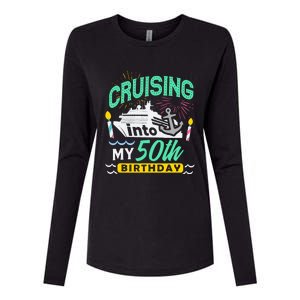 50th Birthday Cruise Trip Gift Vacation Birthday Cruise Womens Cotton Relaxed Long Sleeve T-Shirt