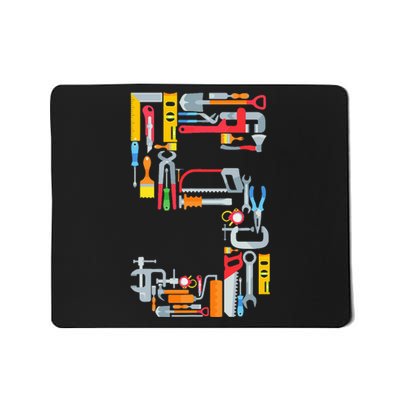 5th Birthday Construction Theme Building Tools 5 Year Old Mousepad