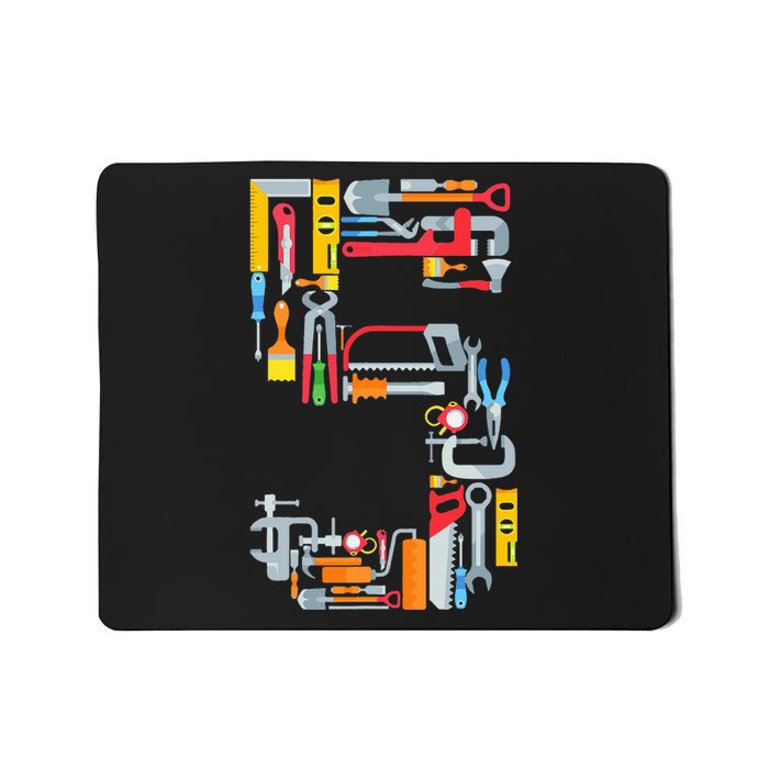 5th Birthday Construction Theme Building Tools 5 Year Old Mousepad