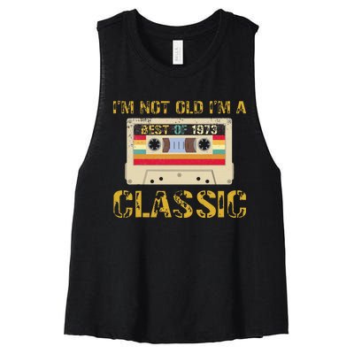 50 Birthday Decorations Best Of 1973 BDay 50th Birthday Women's Racerback Cropped Tank