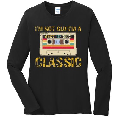 50 Birthday Decorations Best Of 1973 BDay 50th Birthday Ladies Long Sleeve Shirt