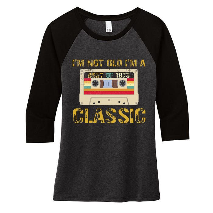 50 Birthday Decorations Best Of 1973 BDay 50th Birthday Women's Tri-Blend 3/4-Sleeve Raglan Shirt