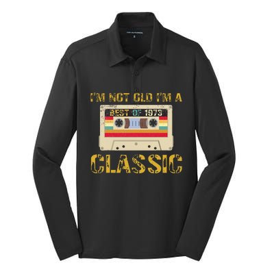 50 Birthday Decorations Best Of 1973 BDay 50th Birthday Silk Touch Performance Long Sleeve Polo