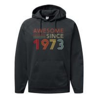 50 Birthday Decorations M.e.n.s WoM.e.n.s 1973 BDay 50th Birthday Performance Fleece Hoodie