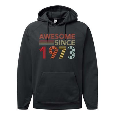 50 Birthday Decorations M.e.n.s WoM.e.n.s 1973 BDay 50th Birthday Performance Fleece Hoodie