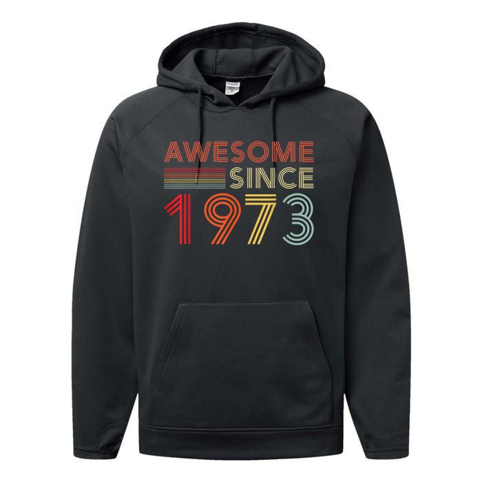 50 Birthday Decorations M.e.n.s WoM.e.n.s 1973 BDay 50th Birthday Performance Fleece Hoodie