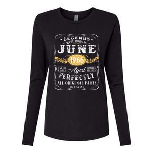 57th Birthday Decoration Legends Were Born In June 1966 Womens Cotton Relaxed Long Sleeve T-Shirt