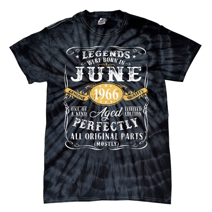 57th Birthday Decoration Legends Were Born In June 1966 Tie-Dye T-Shirt