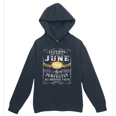 57th Birthday Decoration Legends Were Born In June 1966 Urban Pullover Hoodie