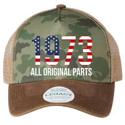 50th Birthday Design – 1973 Us America Flag Gift Legacy Tie Dye Trucker Hat