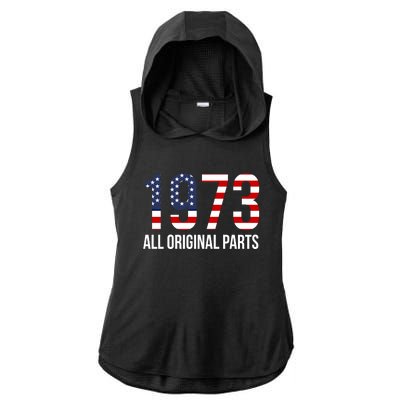 50th Birthday Design – 1973 Us America Flag Gift Ladies PosiCharge Tri-Blend Wicking Draft Hoodie Tank