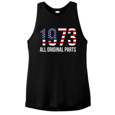 50th Birthday Design – 1973 Us America Flag Gift Ladies PosiCharge Tri-Blend Wicking Tank