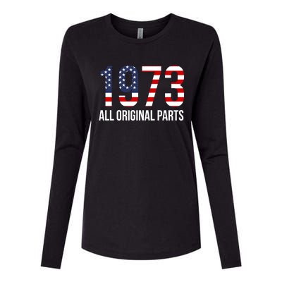 50th Birthday Design – 1973 Us America Flag Gift Womens Cotton Relaxed Long Sleeve T-Shirt