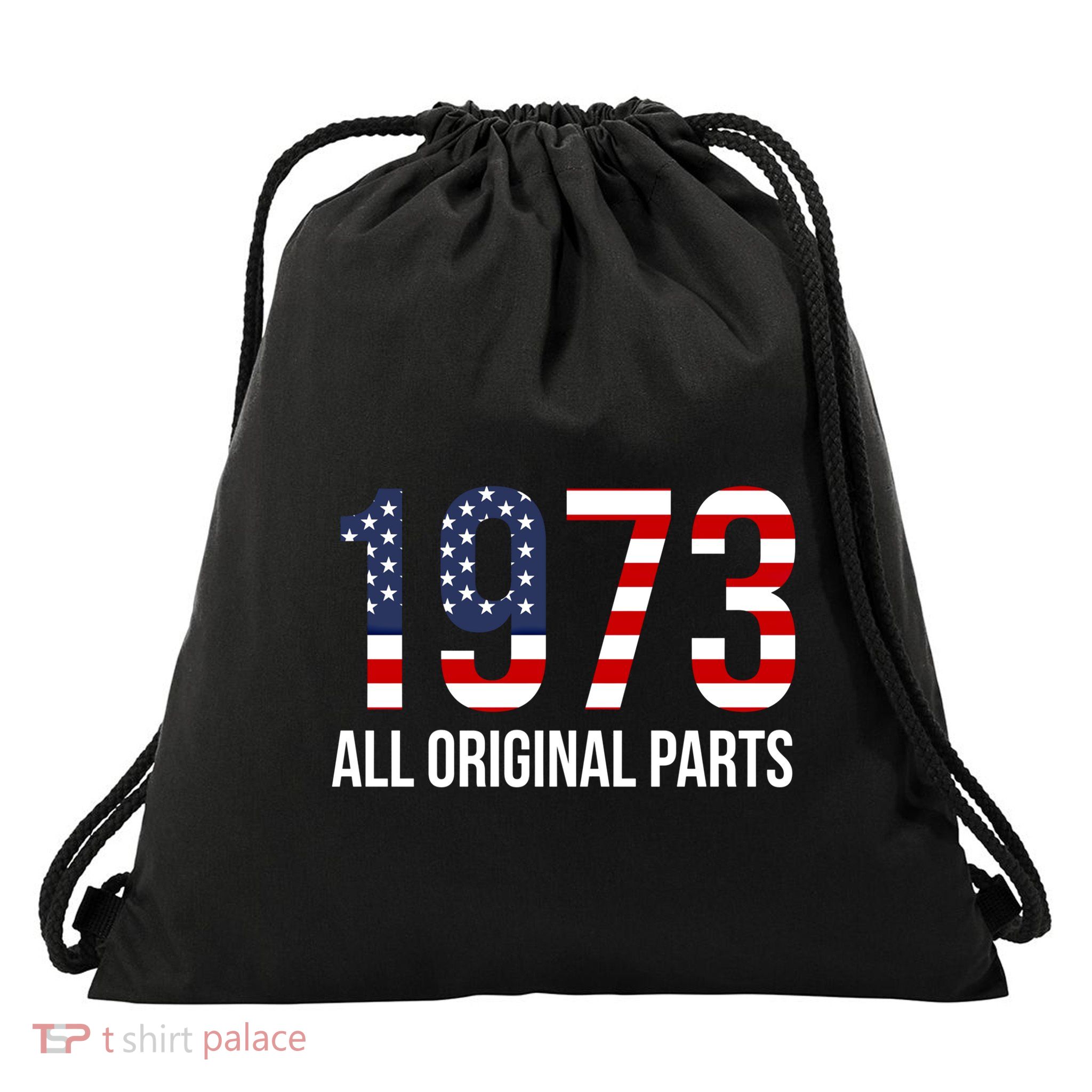 50th Birthday Design – 1973 Us America Flag Gift Drawstring Bag