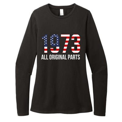 50th Birthday Design – 1973 Us America Flag Gift Womens CVC Long Sleeve Shirt