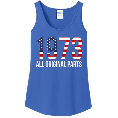 50th Birthday Design – 1973 Us America Flag Gift Ladies Essential Tank