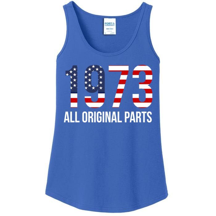 50th Birthday Design – 1973 Us America Flag Gift Ladies Essential Tank