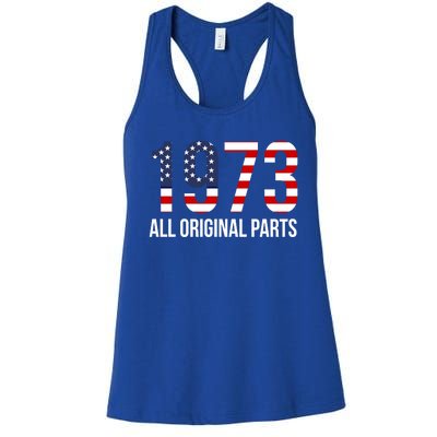 50th Birthday Design – 1973 Us America Flag Gift Women's Racerback Tank