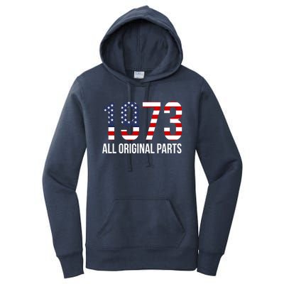 50th Birthday Design – 1973 Us America Flag Gift Women's Pullover Hoodie