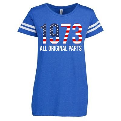 50th Birthday Design – 1973 Us America Flag Gift Enza Ladies Jersey Football T-Shirt