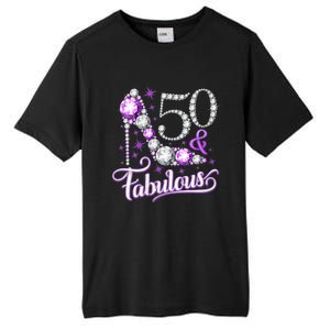 50th Birthday Design. 50 & Fabulous W.O.M.E.N Ladies Tall Fusion ChromaSoft Performance T-Shirt